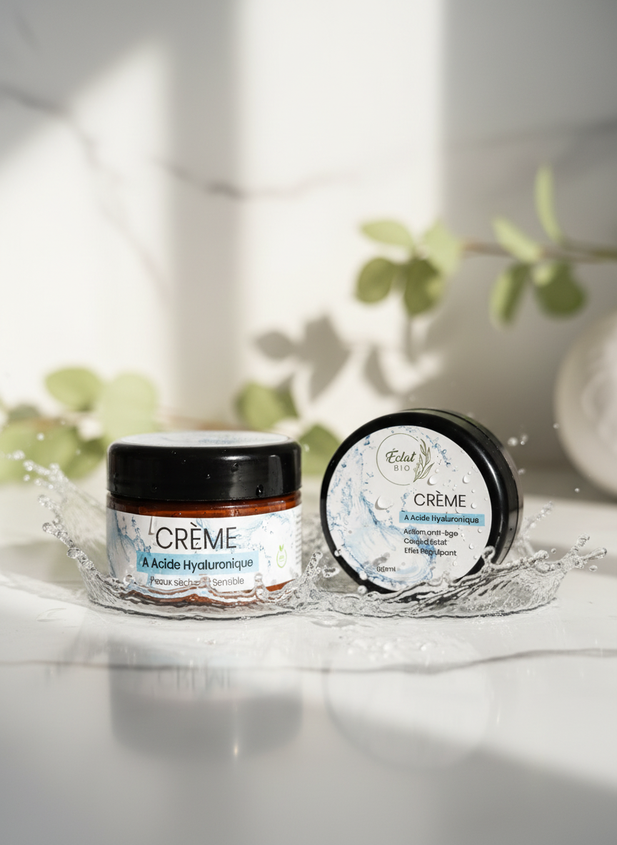 Crème visage au acide hayrolonique
